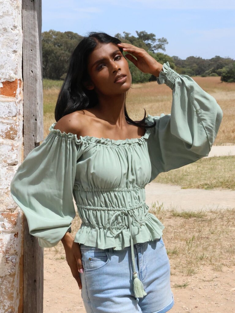 Honey & Stone Co MOLLY SAGE TOP