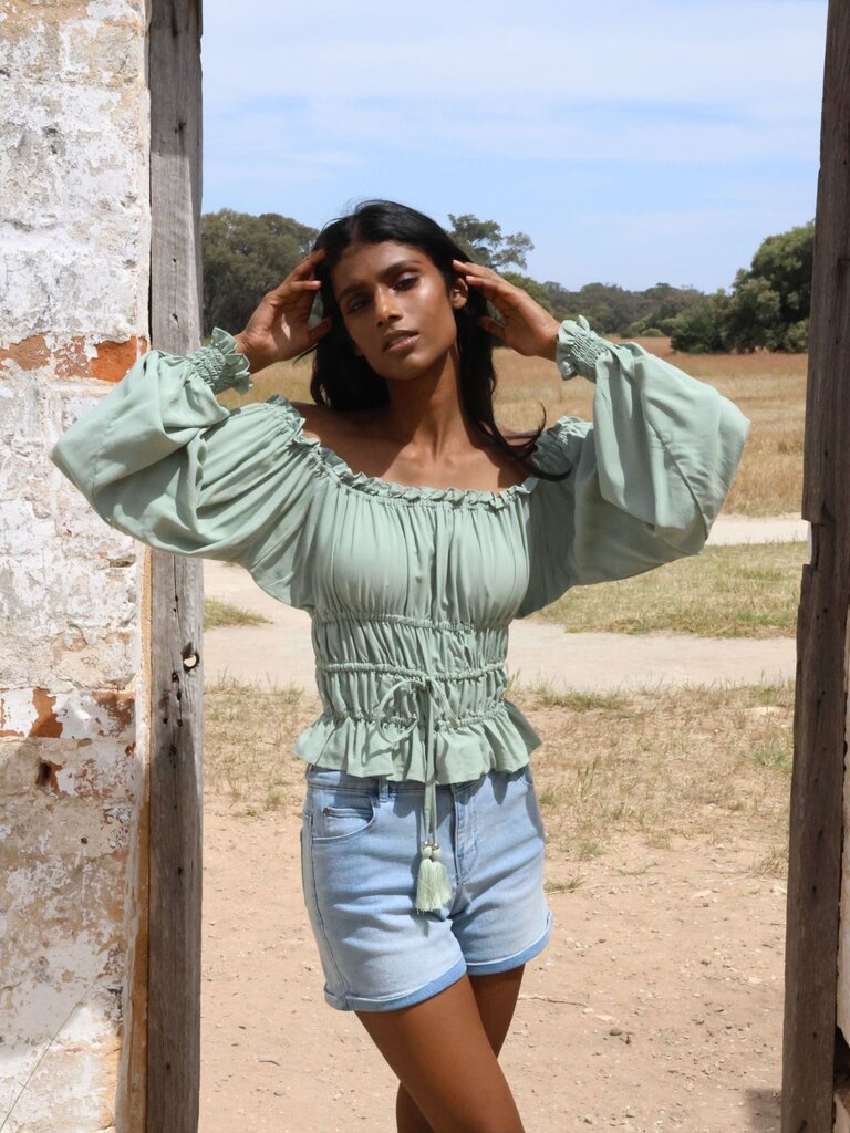 Honey & Stone Co MOLLY SAGE TOP