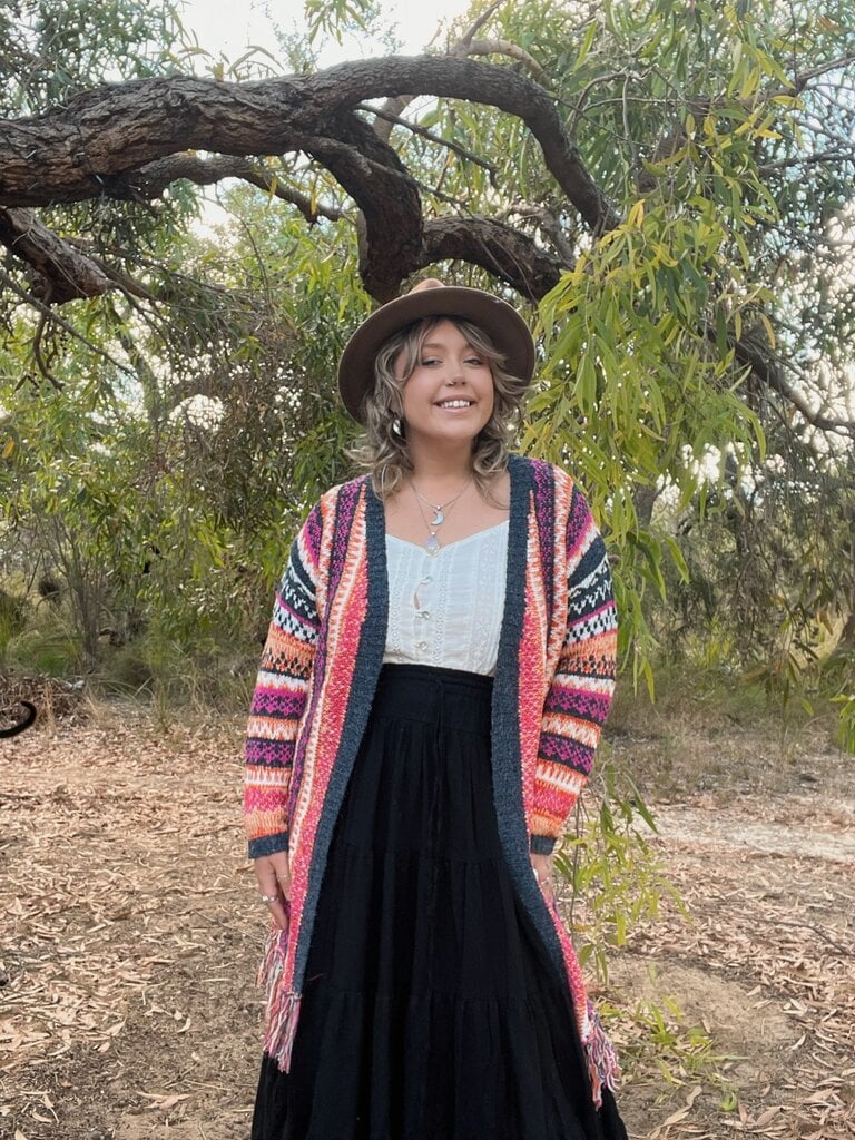 DAWN ORANGE TASSEL KNIT CARDIGAN