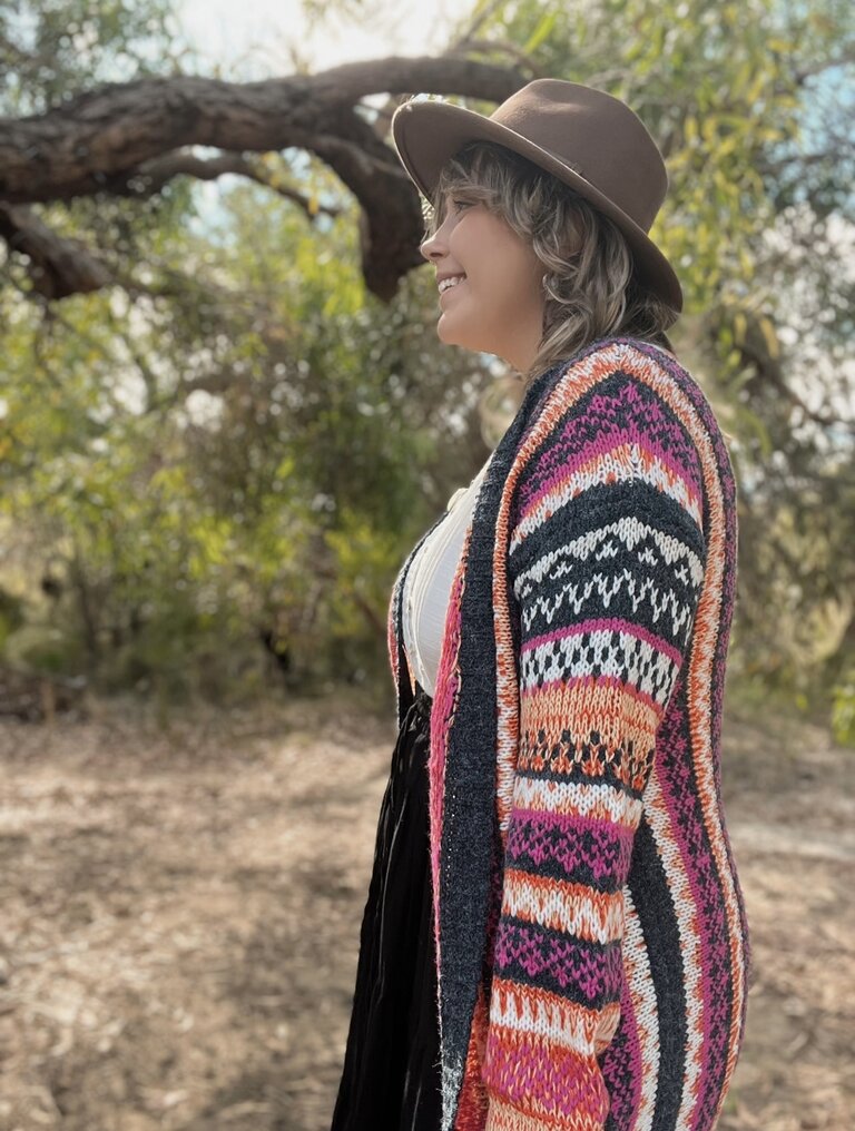 DAWN ORANGE TASSEL KNIT CARDIGAN