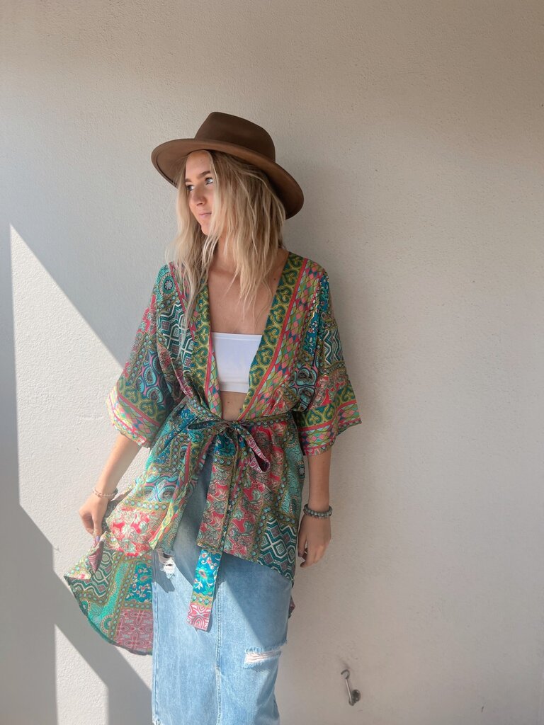 Naked Gypsy PATCHWORK AADILA MIDI KIMONO