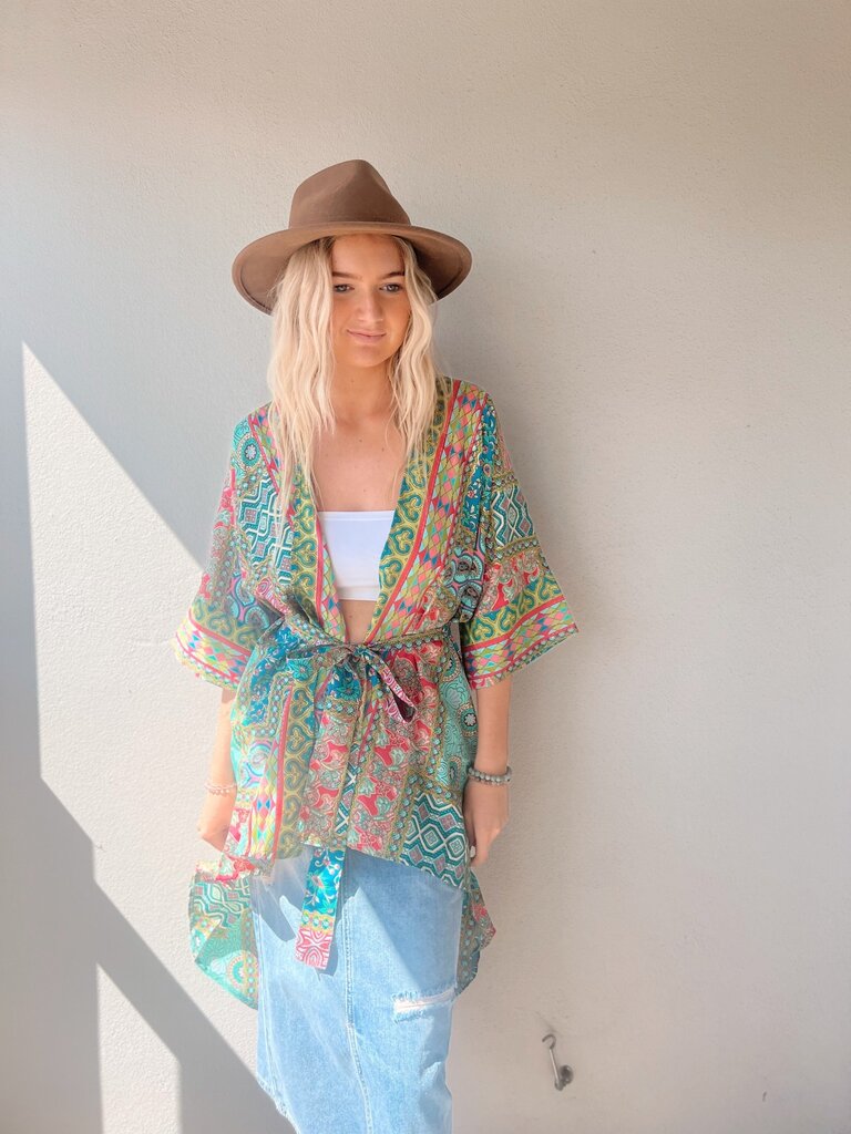 Naked Gypsy PATCHWORK AADILA MIDI KIMONO