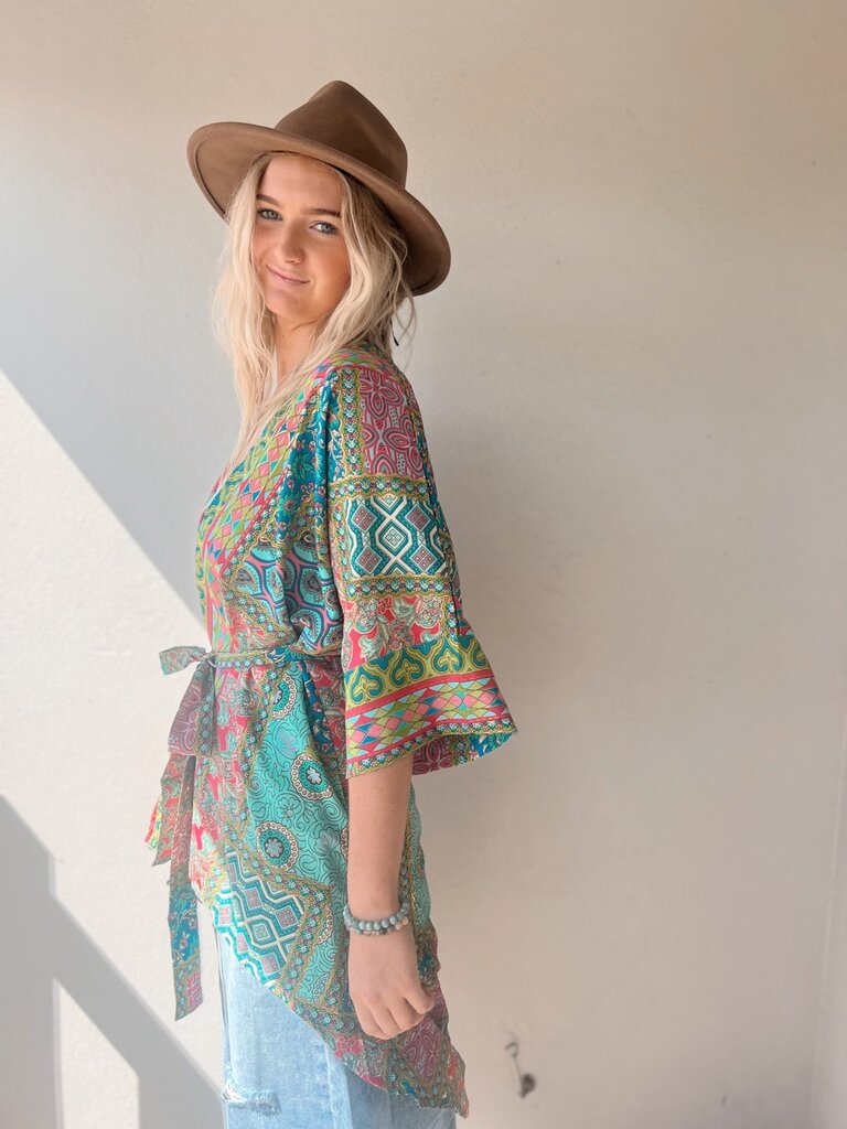 Naked Gypsy PATCHWORK AADILA MIDI KIMONO