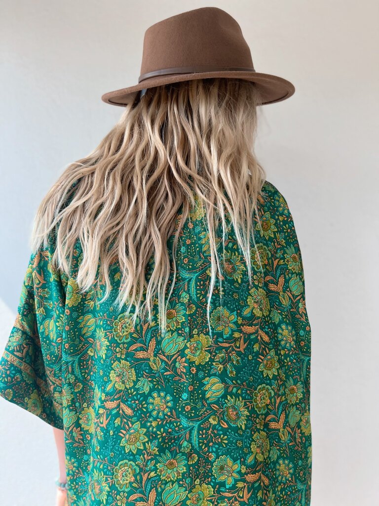 Naked Gypsy GREEN AADILA MIDI KIMONO