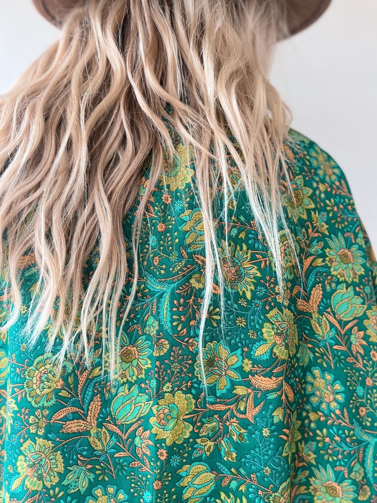 Naked Gypsy GREEN AADILA MIDI KIMONO