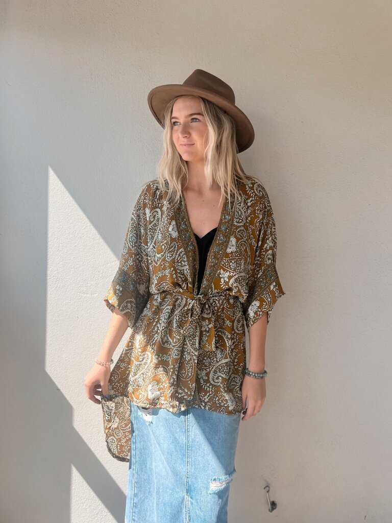Naked Gypsy MUSTARD AADILA MIDI KIMONO