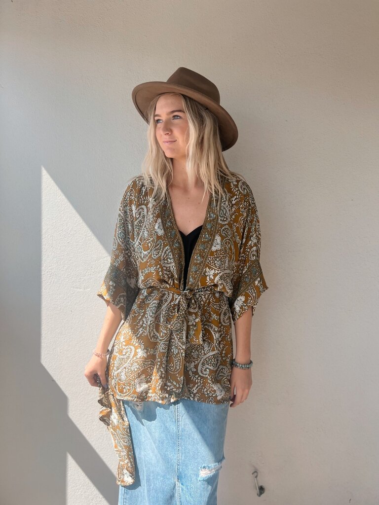 Naked Gypsy MUSTARD AADILA MIDI KIMONO