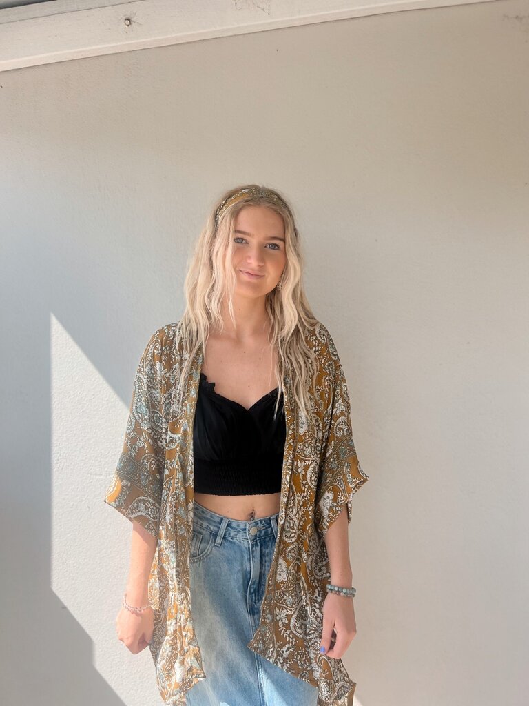 Naked Gypsy MUSTARD AADILA MIDI KIMONO