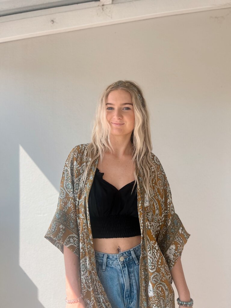 Naked Gypsy MUSTARD AADILA MIDI KIMONO