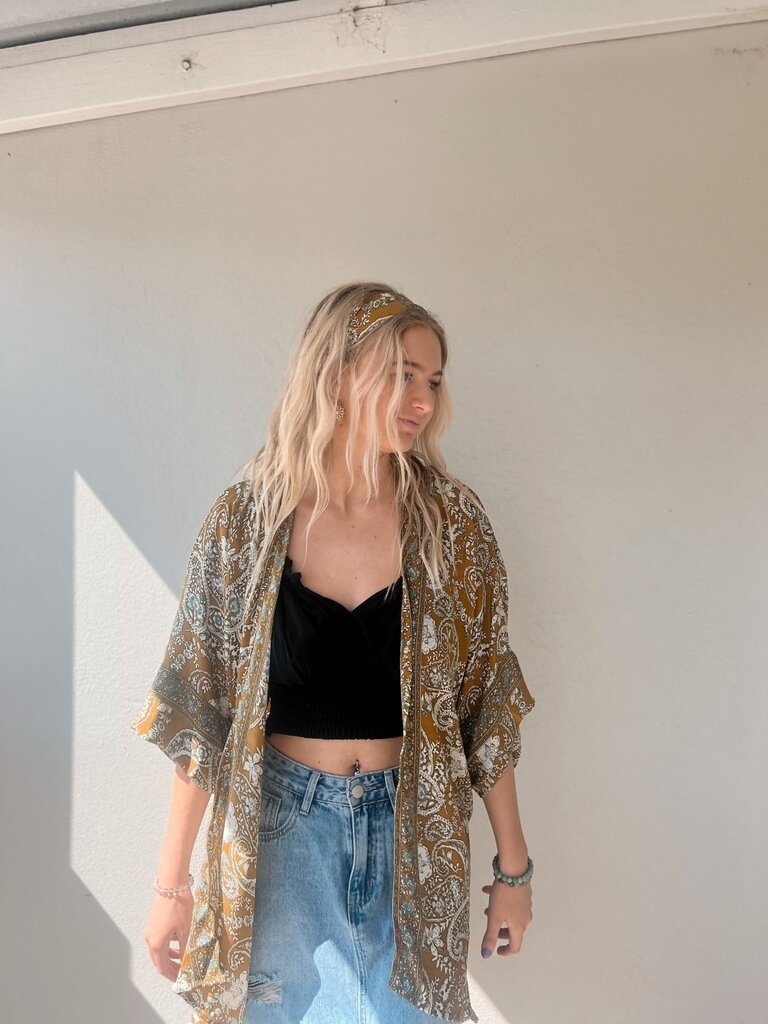Naked Gypsy MUSTARD AADILA MIDI KIMONO