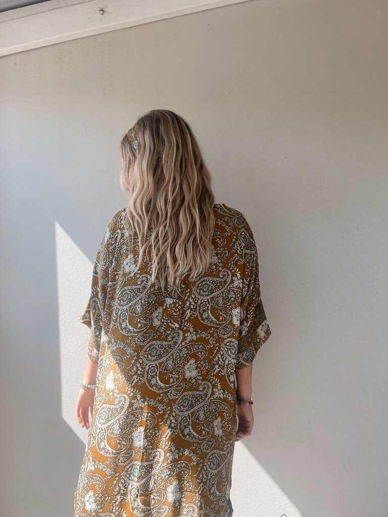 Naked Gypsy MUSTARD AADILA MIDI KIMONO