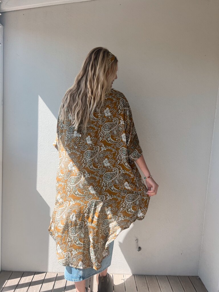 Naked Gypsy MUSTARD AADILA MIDI KIMONO