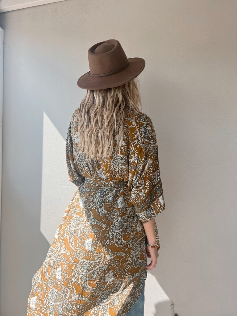 Naked Gypsy MUSTARD AADILA MIDI KIMONO