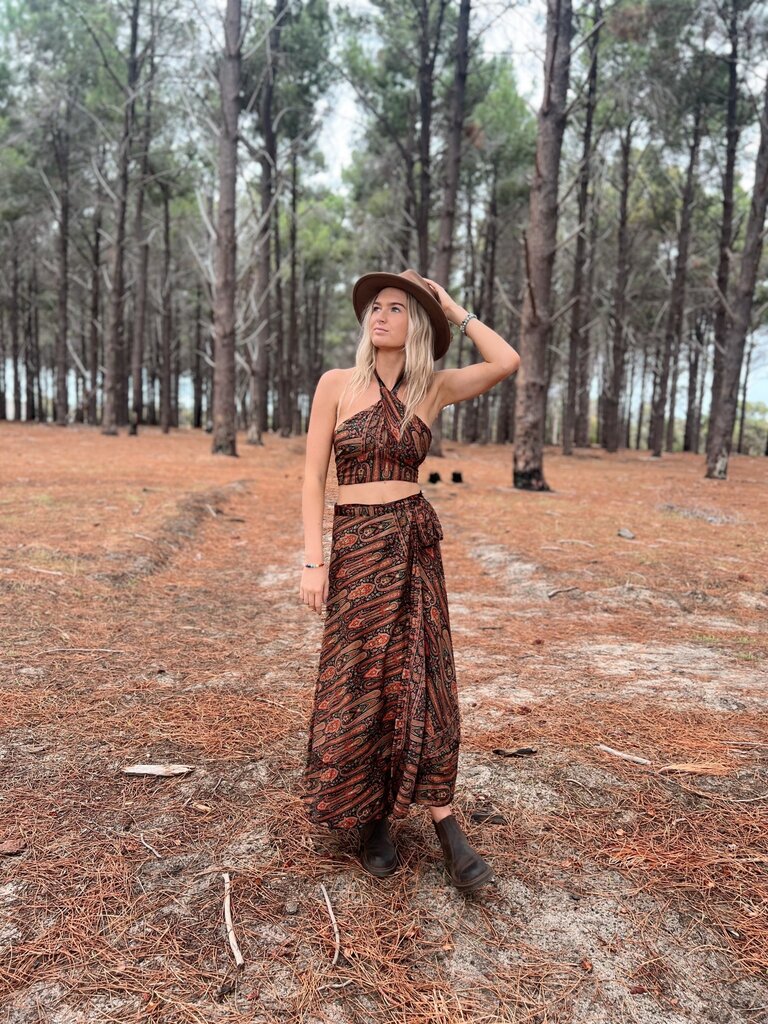 Naked Gypsy KAREN  PAISLEY MIDNIGHT WRAP MAXI