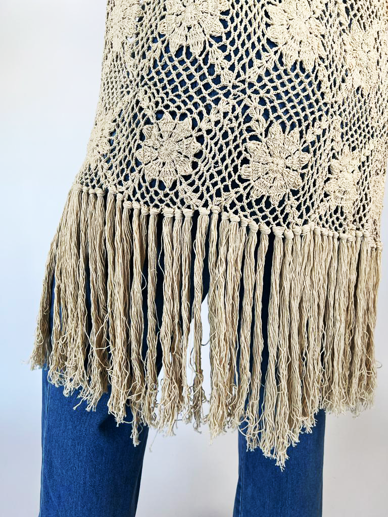 Naked Gypsy GODDESS VINTAGE CREAM CROCHET CARDIGAN