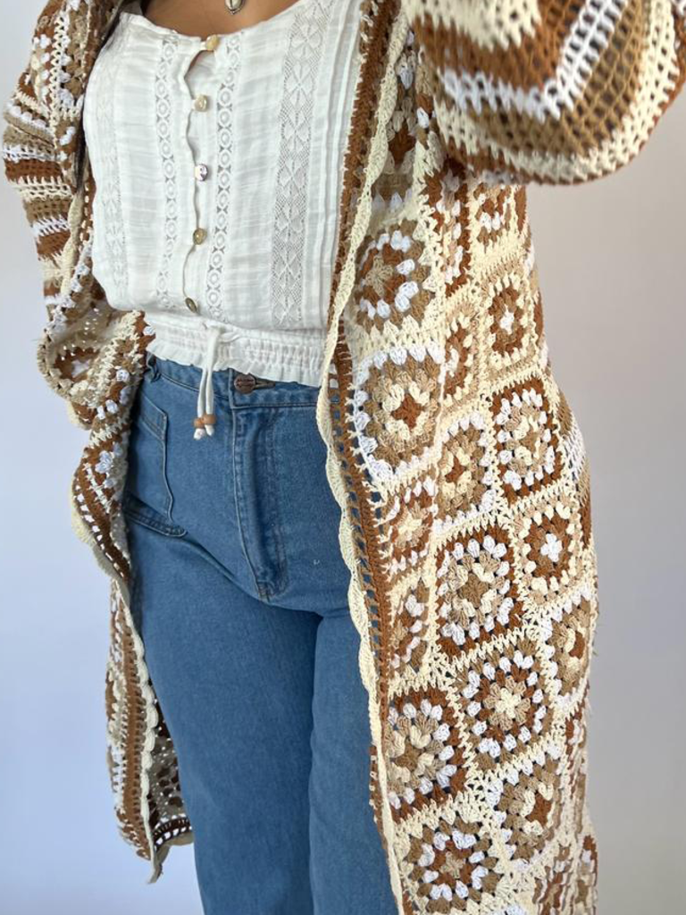 Naked Gypsy DESERT DREAMER NATURAL CROCHET CARDIGAN