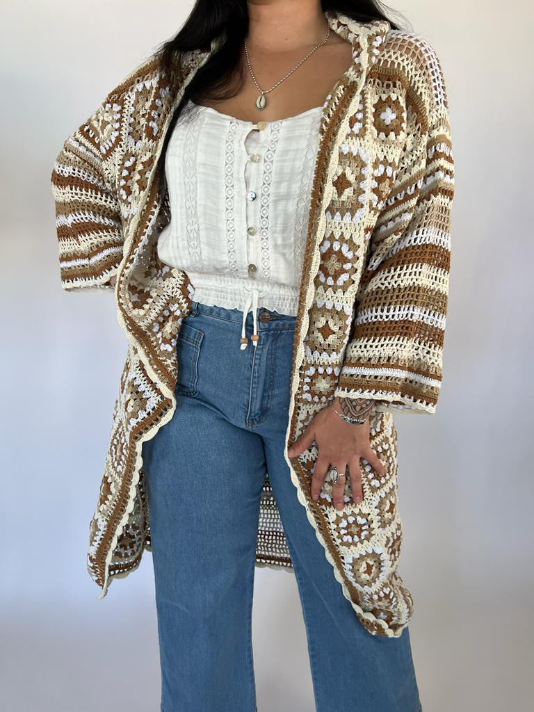 Naked Gypsy DESERT DREAMER NATURAL CROCHET CARDIGAN
