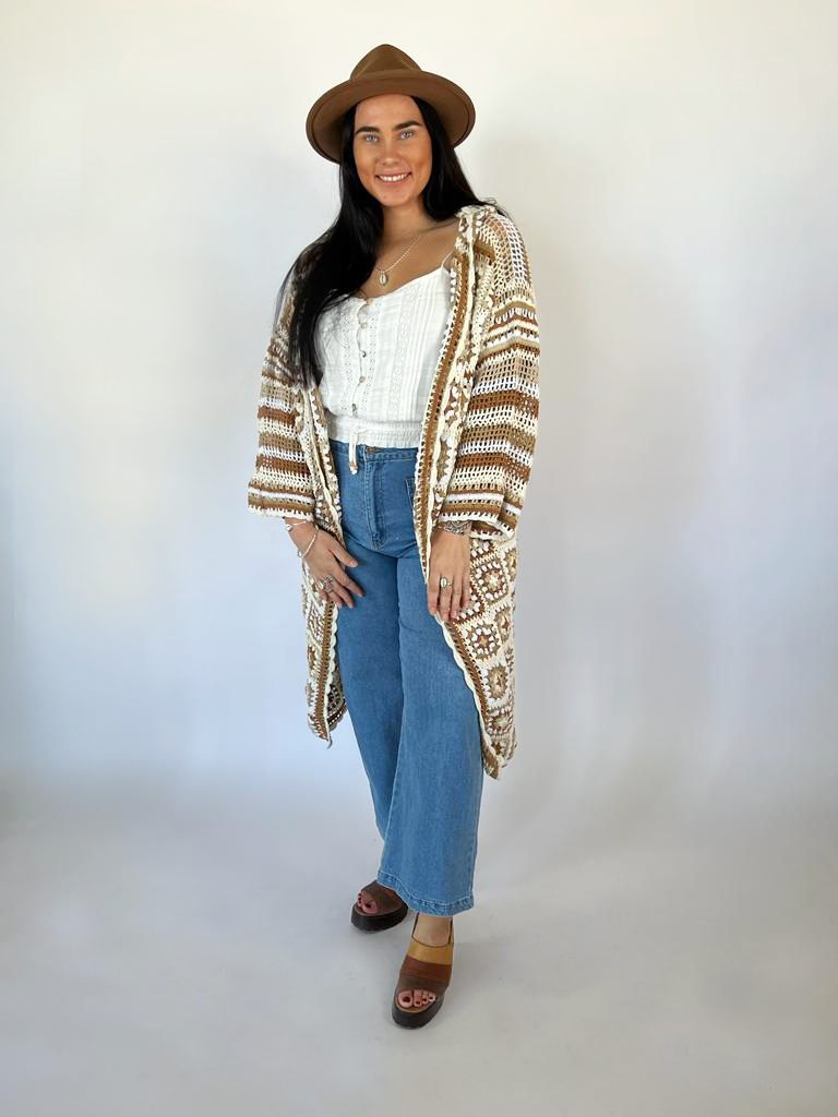 Naked Gypsy DESERT DREAMER NATURAL CROCHET CARDIGAN
