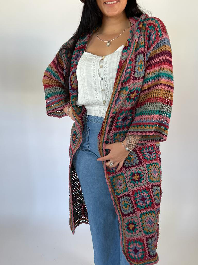 Naked Gypsy DESERT DREAMER WINE CROCHET CARDIGAN