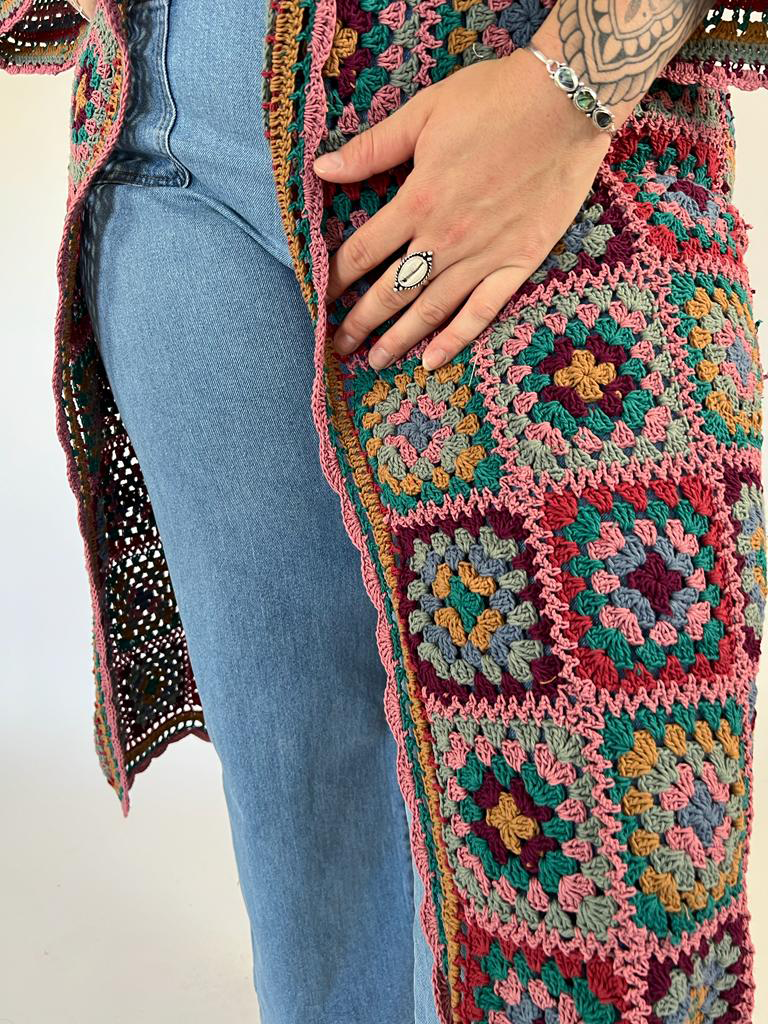 Naked Gypsy DESERT DREAMER WINE CROCHET CARDIGAN