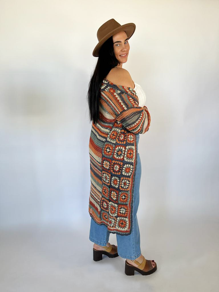 Naked Gypsy DESERT DREAMER SAGE CROCHET CARDIGAN