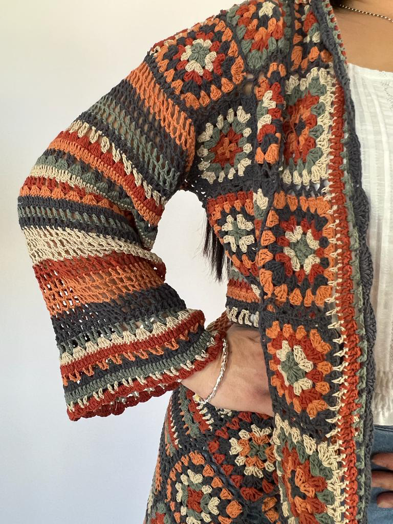 Naked Gypsy DESERT DREAMER SAGE CROCHET CARDIGAN