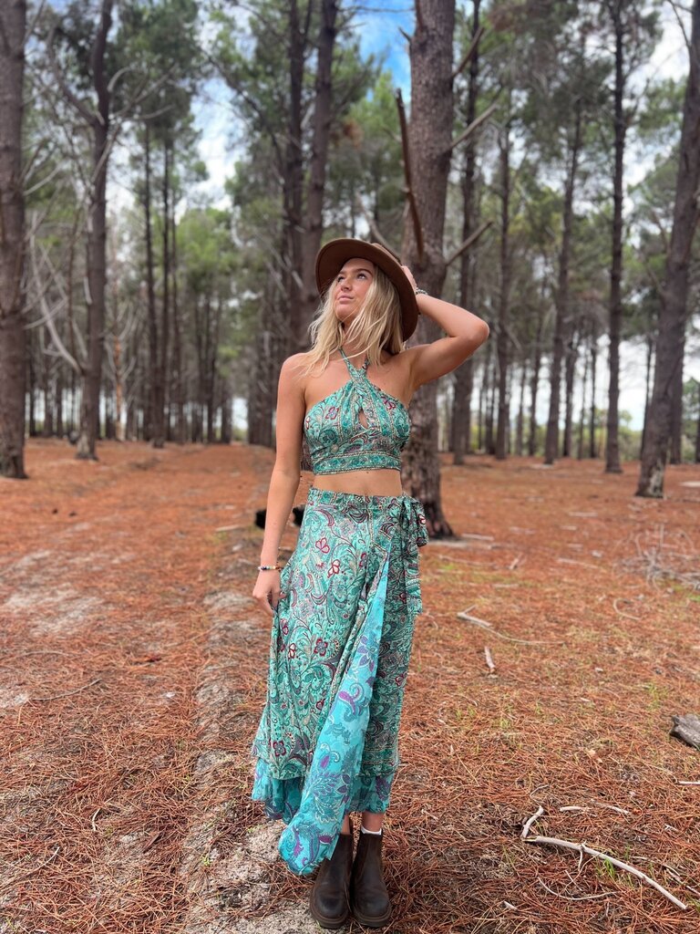 Naked Gypsy KAREN  PAISLEY MIDNIGHT WRAP MAXI