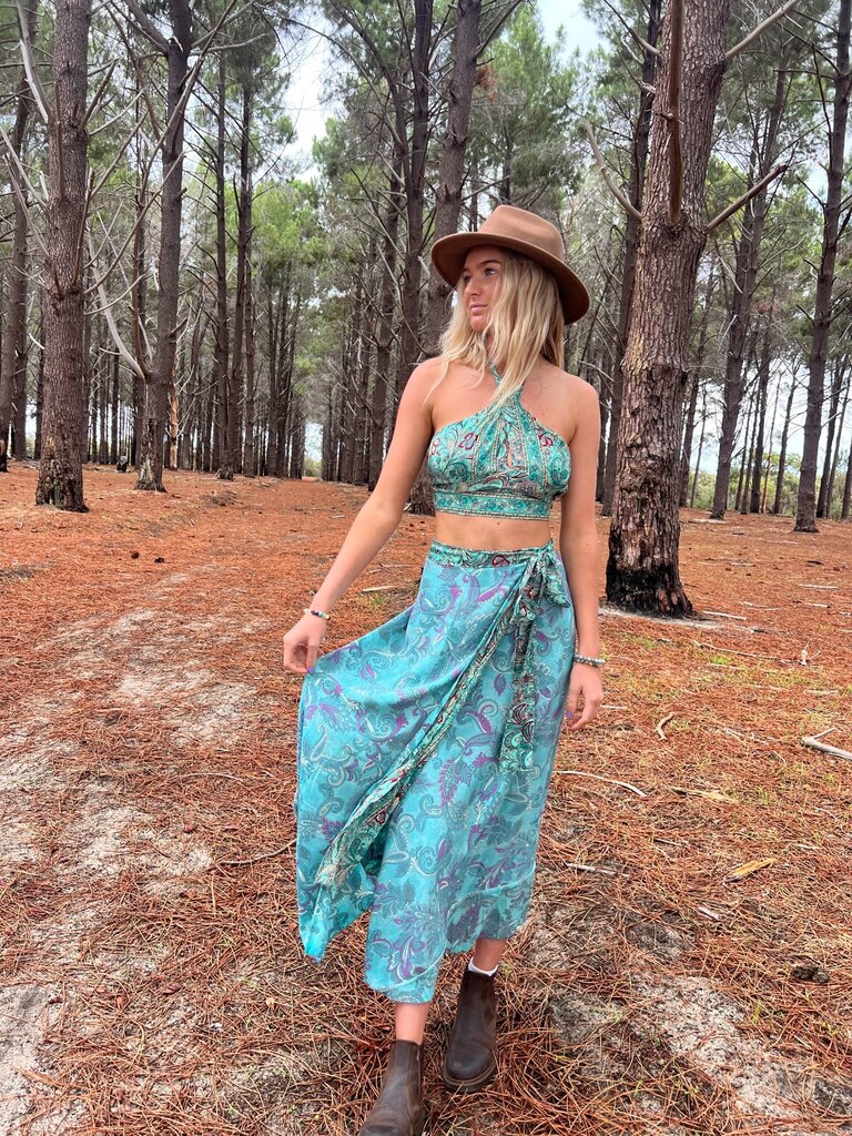 Naked Gypsy KAREN  PAISLEY MIDNIGHT WRAP MAXI