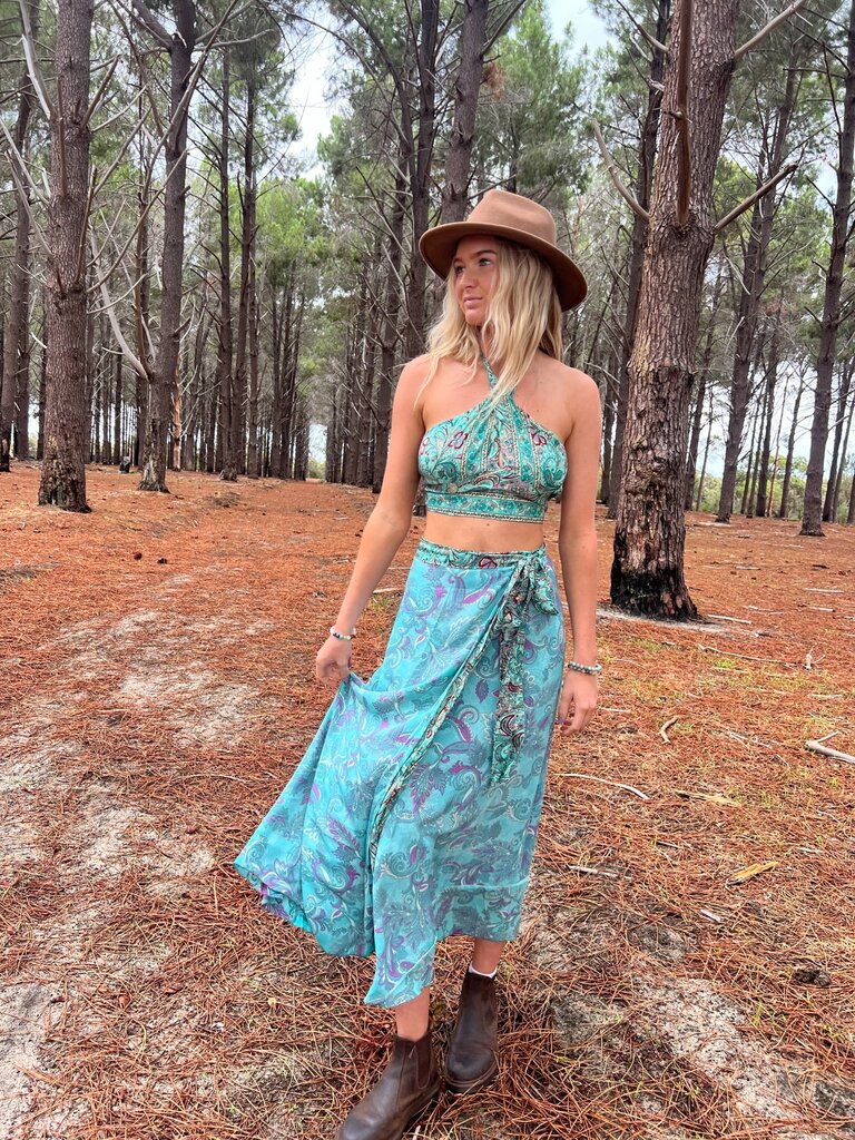 Naked Gypsy KAREN  PAISLEY MIDNIGHT WRAP MAXI