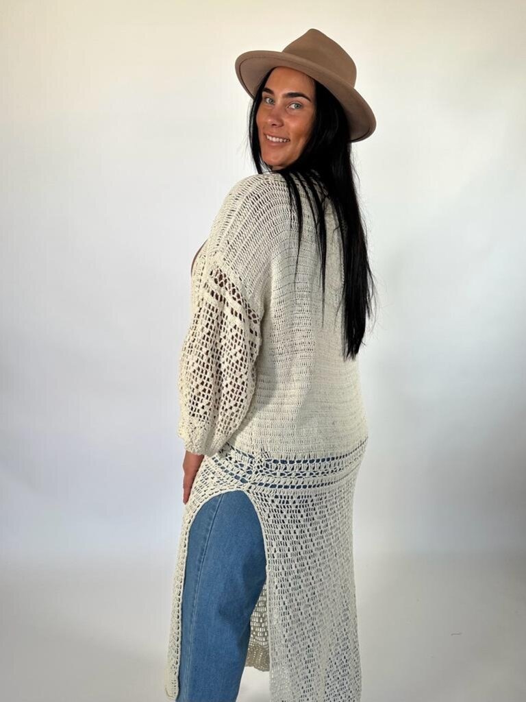 Naked Gypsy ARIA CROCHET VINTAGE CREAM CARDIGAN