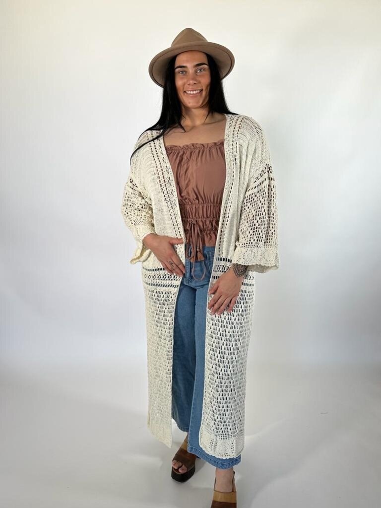 Naked Gypsy ARIA CROCHET VINTAGE CREAM CARDIGAN