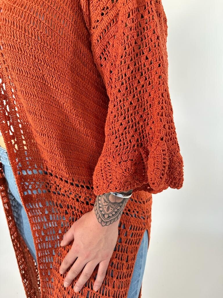 Naked Gypsy ARIA CROCHET RUST CARDIGAN