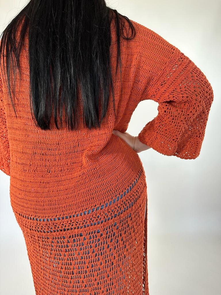 Naked Gypsy ARIA CROCHET RUST CARDIGAN