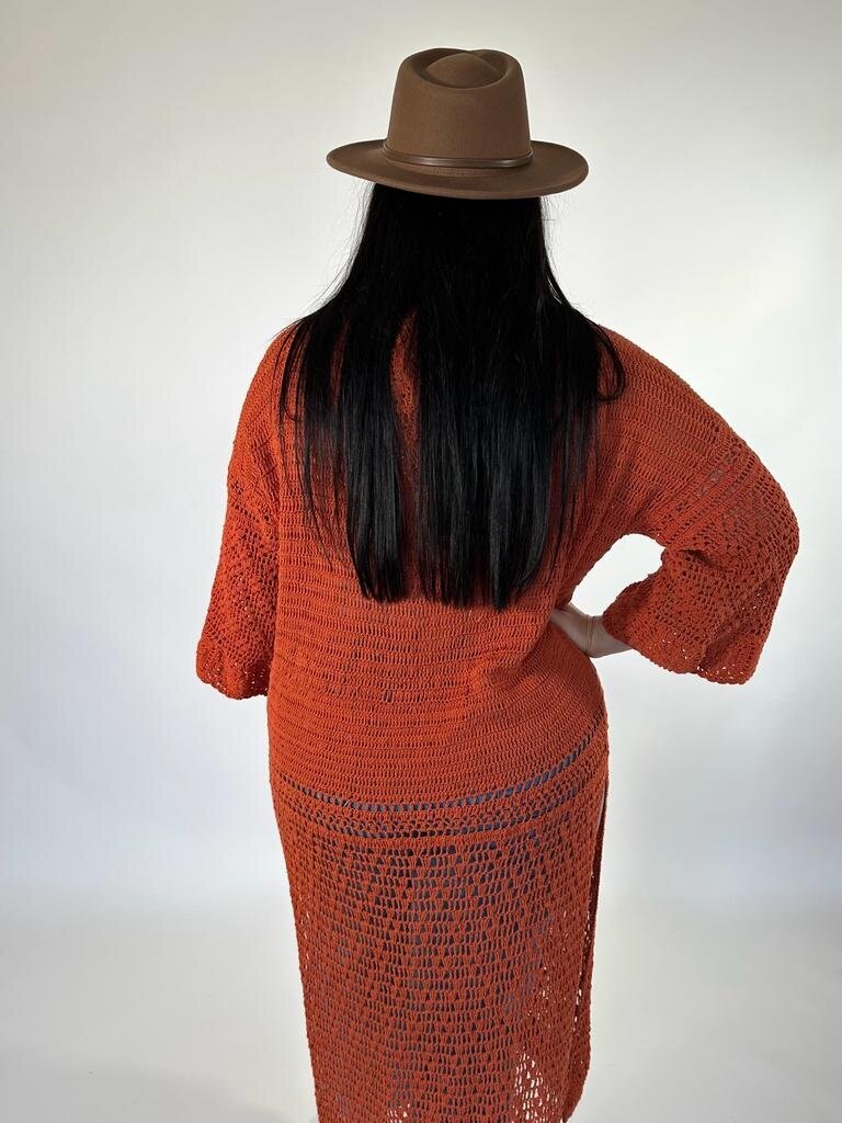 Naked Gypsy ARIA CROCHET RUST CARDIGAN