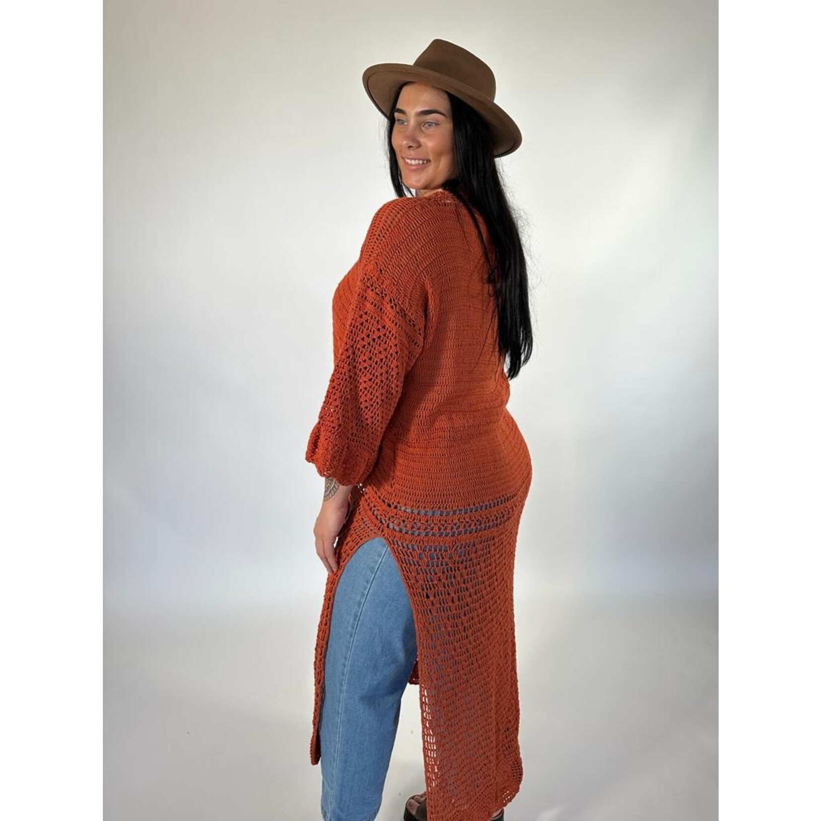 Rust duster deals cardigan