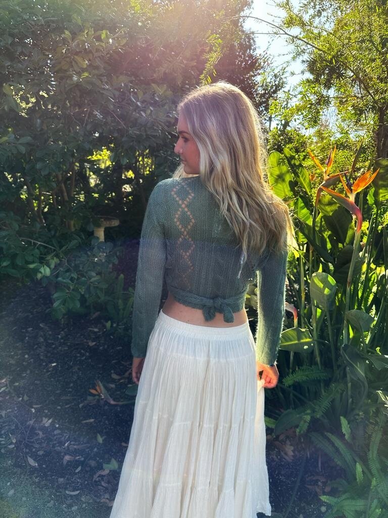 Naked Gypsy CABLE TIE SAGE TOP