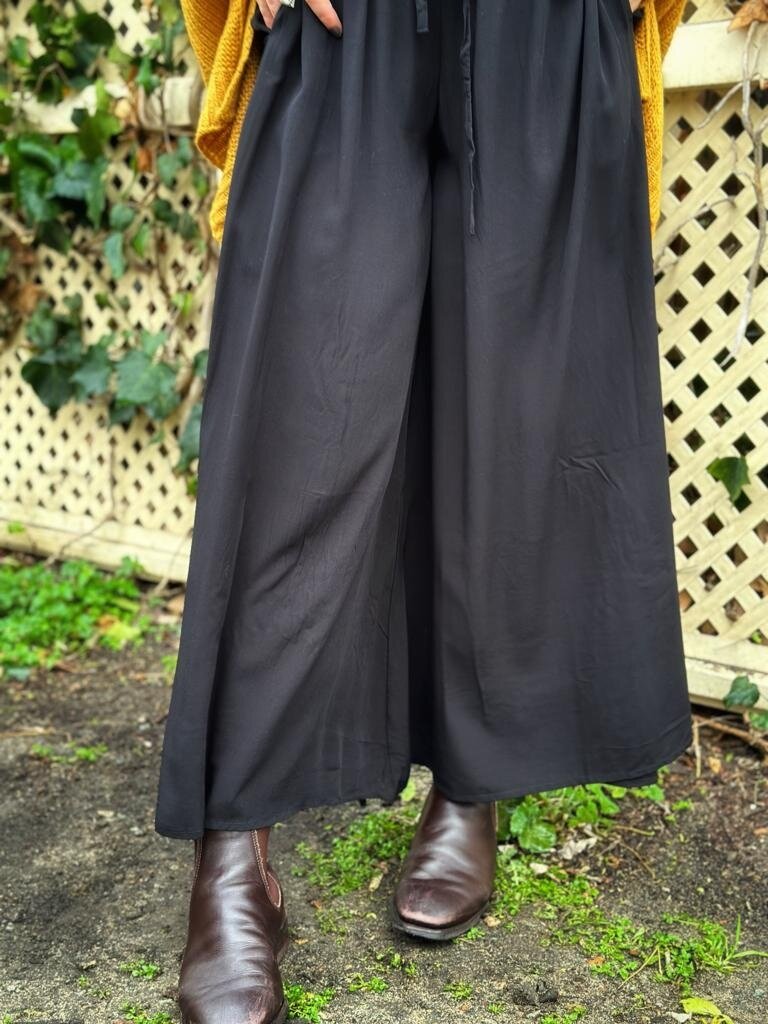 Naked Gypsy TIA WIDE LEG BLACK PANTS