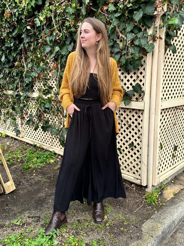 Naked Gypsy TIA WIDE LEG BLACK PANTS