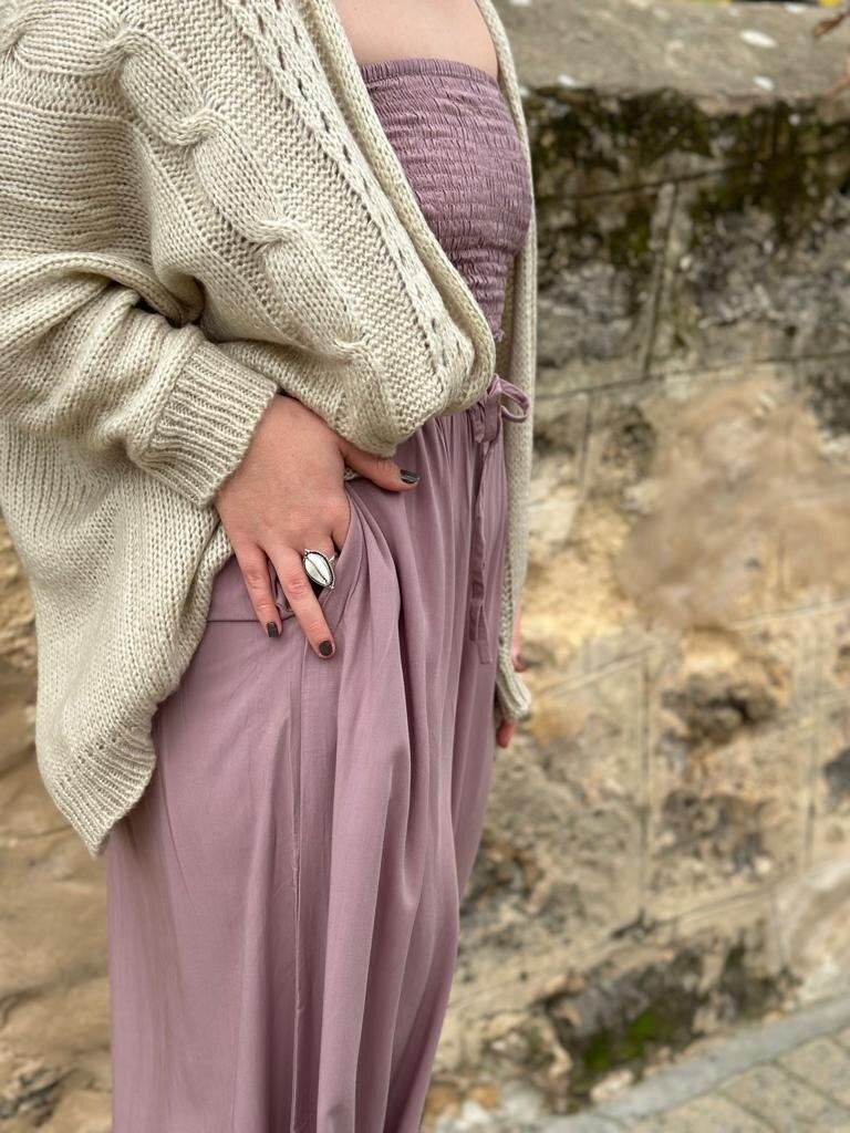 Naked Gypsy TIA WIDE LEG ELDERBERRY PANTS