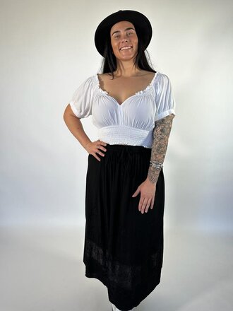 Naked Gypsy MALINA EMBROIDERED BLACK MAXI SKIRT Naked Gypsy MALINA EMBROIDERED BLACK MAXI SKIRT