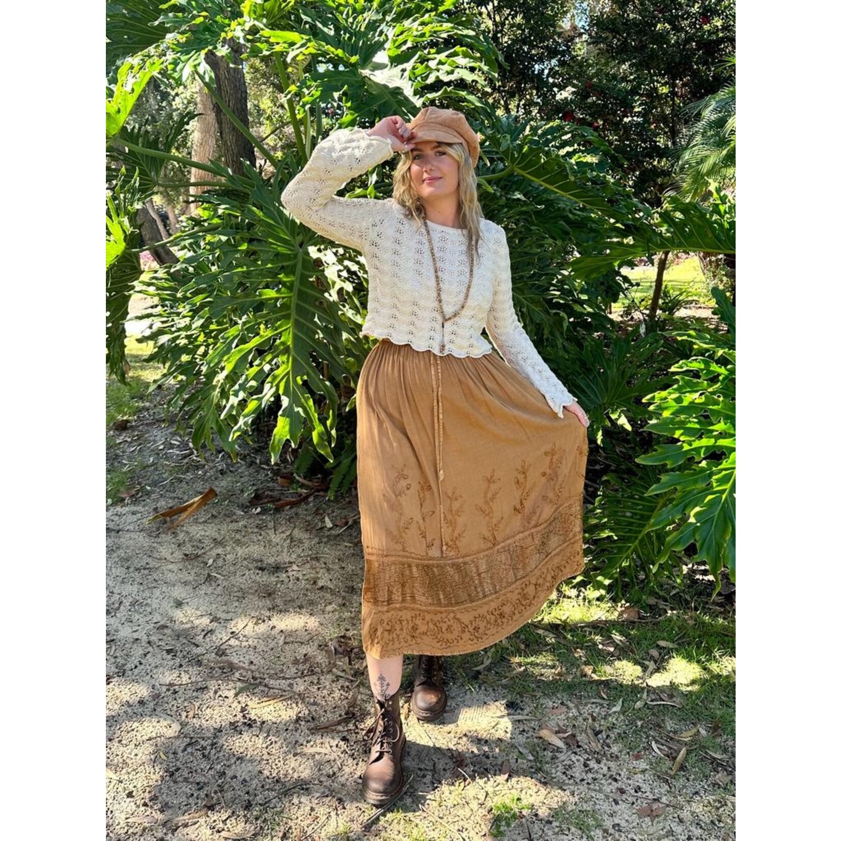 Mustard sales boho skirt