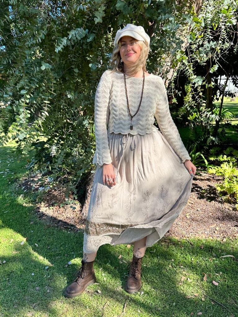 Naked Gypsy MALINA EMBROIDERED VINTAGE CREAM MAXI SKIRT