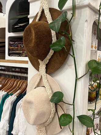 Naked Gypsy MACRAME DOUBLE HAT HOLDER Naked Gypsy MACRAME DOUBLE HAT HOLDER