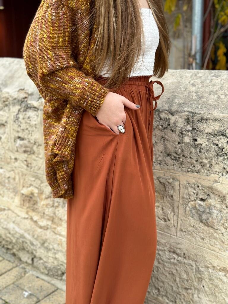 Naked Gypsy TIA WIDE LEG GINGER BREAD PANTS