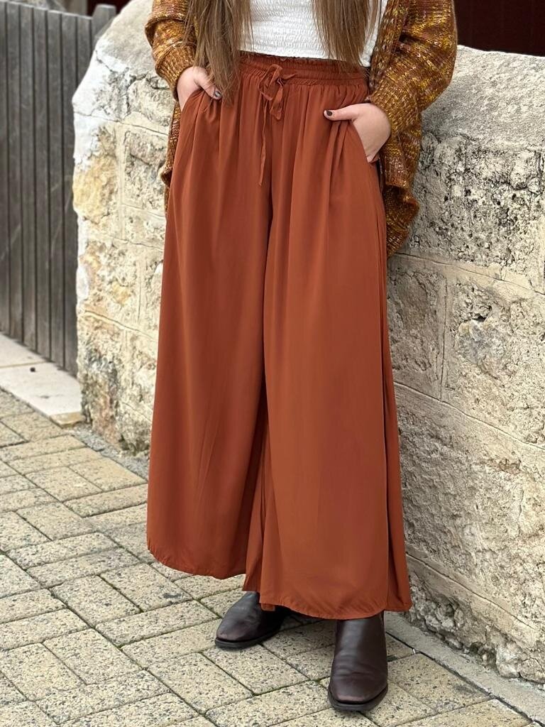 Naked Gypsy TIA WIDE LEG GINGER BREAD PANTS