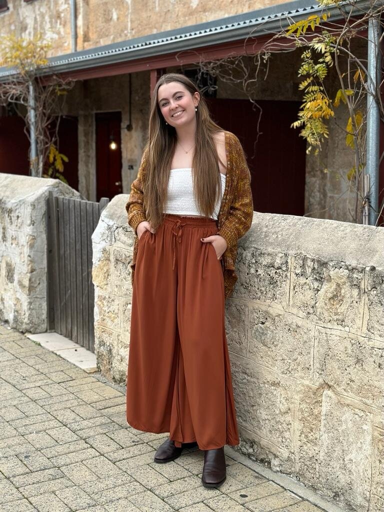 Naked Gypsy TIA WIDE LEG GINGER BREAD PANTS