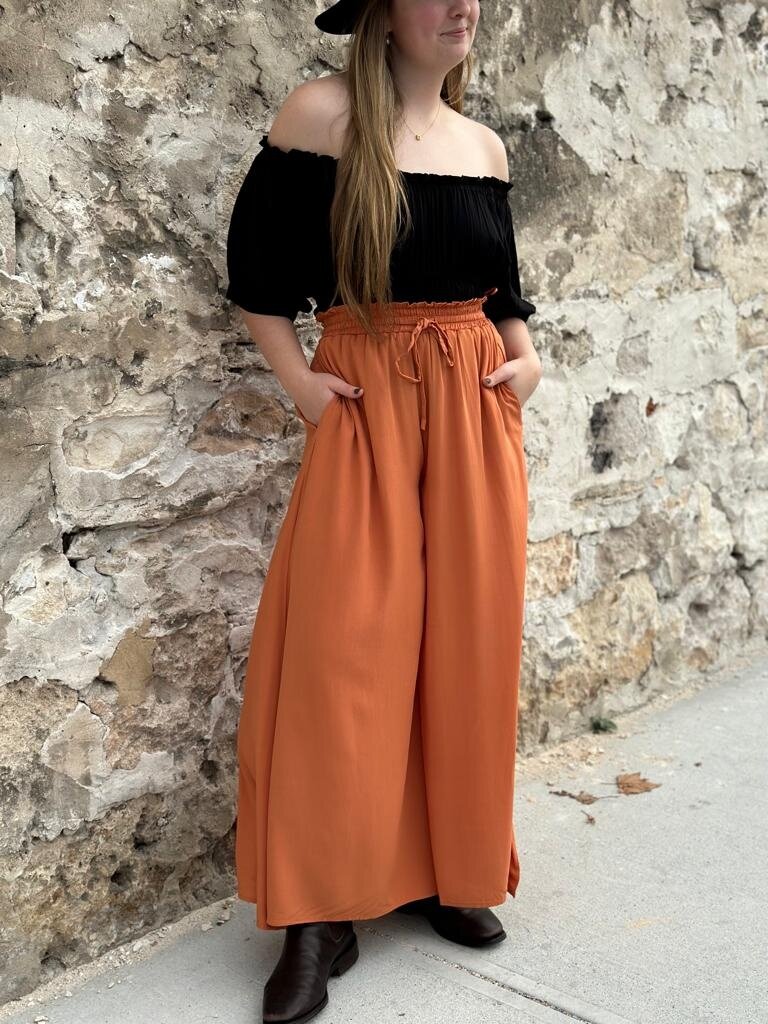 Naked Gypsy TIA WIDE LEG CINNAMON PANTS