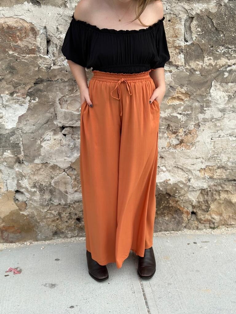 Naked Gypsy TIA WIDE LEG CINNAMON PANTS