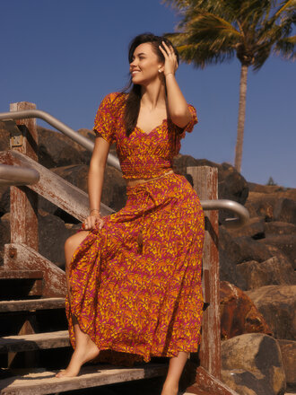 Honey & Stone Co PENNY CALIFORNIA DREAMIN' MAXI SKIRT Honey & Stone Co PENNY CALIFORNIA DREAMIN' MAXI SKIRT