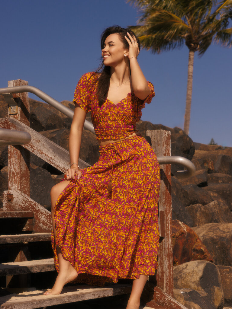 Honey & Stone Co PENNY CALIFORNIA DREAMIN' MAXI SKIRT